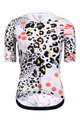 MONTON Cyklistický krátky dres a krátke nohavice - LEOPARD LADY - biela/ružová/čierna