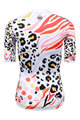 MONTON Cyklistický krátky dres a krátke nohavice - LEOPARD LADY - biela/ružová/čierna