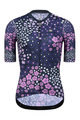 MONTON Cyklistický krátky dres a krátke nohavice - PLUM FLOWER LADY - čierna/fialová