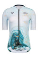 MONTON Cyklistický krátky dres a krátke nohavice - WATER FLOW LADY - čierna/modrá/biela