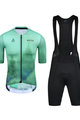MONTON Cyklistický krátky dres a krátke nohavice - FOREST - zelená/biela/čierna
