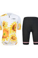 MONTON Cyklistický krátky dres a krátke nohavice - SUNFLOWER LADY - biela/čierna/žltá