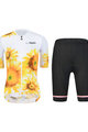 MONTON Cyklistický krátky dres a krátke nohavice - SUNFLOWER LADY - čierna/žltá/biela