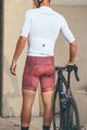 MONTON Cyklistické nohavice krátke s trakmi - SKULL - červená
