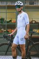 MONTON Cyklistické nohavice krátke s trakmi - SKULL - biela