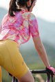 MONTON Cyklistické nohavice krátke s trakmi - SKULL LADY - žltá