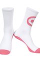 MONTON Cyklistické ponožky klasické - SKULL - biela/ružová