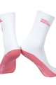 MONTON Cyklistické ponožky klasické - SKULL - biela/ružová