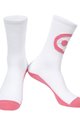 MONTON Cyklistické ponožky klasické - SKULL LADY - ružová/biela