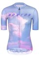 MONTON Cyklistický dres s krátkym rukávom - EVENINGGLOW LADY - fialová/svetlo zelená/ružová