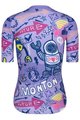 MONTON Cyklistický dres s krátkym rukávom - ROBOTS LADY - fialová/modrá/žltá