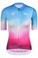 MONTON Cyklistický dres s krátkym rukávom - SKULL NORTHERNLIGHTS LADY - modrá/bordová/ružová