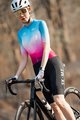 MONTON Cyklistický dres s krátkym rukávom - SKULL NORTHERNLIGHTS LADY - modrá/bordová/ružová