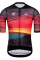 MONTON Cyklistický dres s krátkym rukávom - SKULL SUNSET - čierna/červená