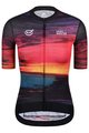 MONTON Cyklistický dres s krátkym rukávom - SKULL SUNSET LADY - žltá/červená/čierna/modrá