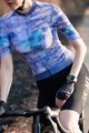 MONTON Cyklistický dres s krátkym rukávom - SKULL OILPAINT LADY - fialová/modrá