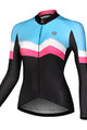 MONTON Cyklistický dres s dlhým rukávom letný - WINLAN LADY WINTER - ružová/čierna/modrá