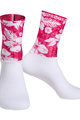 Monton Cyklistické ponožky klasické - WILDFLOWER - biela/červená