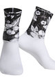 MONTON Cyklistické ponožky klasické - WILDFLOWER - čierna/biela