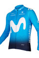 Cyklistický dres s dlhým rukávom zimný - MOVISTAR 2019 WINTER - biela/modrá/svetlo modrá