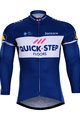 BONAVELO Cyklistický dres s dlhým rukávom zimný - QUICKSTEP 2018 WNT - biela/modrá