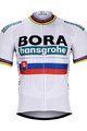 BONAVELO Cyklistický dres s krátkym rukávom - BORA UCI 2019 KIDS - biela
