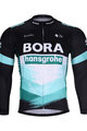 BONAVELO Cyklistický dres s dlhým rukávom zimný - BORA 2020 WINTER - zelená/čierna/biela