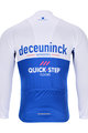 BONAVELO Cyklistický dres s dlhým rukávom letný - QUICKSTEP 2020 SMR - biela/modrá