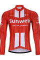 BONAVELO Cyklistický dres s dlhým rukávom zimný - SUNWEB 2020 WINTER - červená/biela