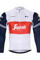 BONAVELO Cyklistický dres s dlhým rukávom zimný - TREK 2020 WINTER - biela/červená/modrá