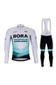 BONAVELO Cyklistický zimný dres a nohavice - BORA 2021 WINTER - zelená/čierna/biela