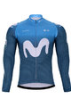 BONAVELO Cyklistický zimný dres a nohavice - MOVISTAR 2021 WINTER - čierna/modrá