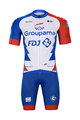 BONAVELO Cyklistický krátky dres a krátke nohavice - GROUPAMA FDJ 2021 - biela/modrá/červená