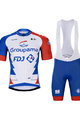 BONAVELO Cyklistický krátky dres a krátke nohavice - GROUPAMA FDJ 2021 - červená/modrá/biela
