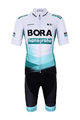 BONAVELO Cyklistický krátky dres a krátke nohavice - BORA 2021 KIDS - biela/zelená/čierna