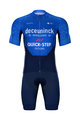 BONAVELO Cyklistický krátky dres a krátke nohavice - QUICKSTEP 2021 - biela/modrá