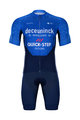 BONAVELO Cyklistický krátky dres a krátke nohavice - QUICKSTEP 2021 - biela/modrá