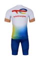 BONAVELO Cyklistický krátky dres a krátke nohavice - TOTAL ENERGIES 2023 - žltá/biela/modrá