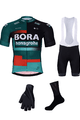 BONAVELO Cyklistický mega set - BORA 2023 - červená/čierna/zelená