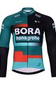 BONAVELO Cyklistický dres s dlhým rukávom zimný - BORA 2023 WINTER - červená/biela/čierna/zelená