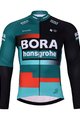 BONAVELO Cyklistický dres s dlhým rukávom zimný - BORA 2024 WINTER - červená/zelená/čierna/biela