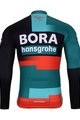 BONAVELO Cyklistický dres s dlhým rukávom zimný - BORA 2023 WINTER - červená/biela/čierna/zelená