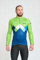 BONAVELO Cyklistický dres s dlhým rukávom zimný - SLOVENIA - modrá/zelená