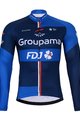 BONAVELO Cyklistický dres s dlhým rukávom zimný - FDJ 2025 WINTER - modrá/čierna