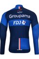 BONAVELO Cyklistický dres s dlhým rukávom zimný - FDJ 2025 WINTER - modrá/čierna