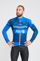 BONAVELO Cyklistický dres s dlhým rukávom zimný - FDJ 2025 WINTER - modrá/čierna