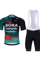 BONAVELO Cyklistický krátky dres a krátke nohavice - BORA 2023 - červená/čierna/zelená