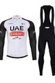BONAVELO Cyklistický zimný dres a nohavice - UAE 2024 WINTER - čierna/biela/červená