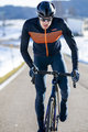 SANTINI Cyklistická zateplená bunda - COLORE - modrá/oranžová
