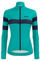 SANTINI Cyklistický zimný dres a nohavice - CORAL B. LADY WINTER - modrá/svetlo modrá